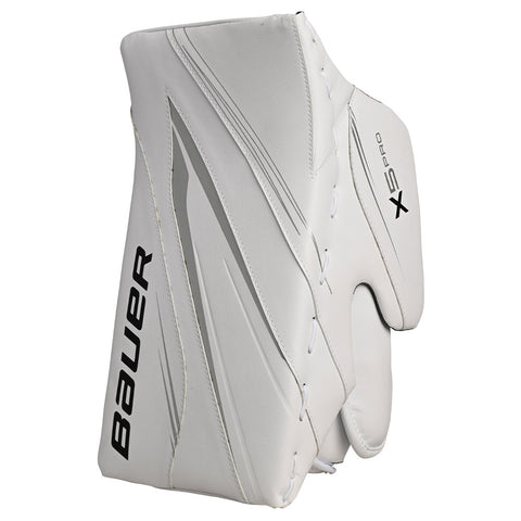 Bauer Vapor X5 Pro Intermediate White Goalie Blocker Blockers